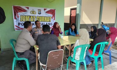 Polsek Tualang -Polres Siak-Polda Riau menggelar kegiatan Jumat Curhat di Desa Kp. Pinang Sebtng Tmr Kec. Tualang Kab. Siak
