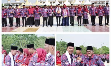 Pimpin Apel Akbar Perangkat Desa se-Kabupaten Rohil, Ini Pesan Bupati Afrizal Sintong