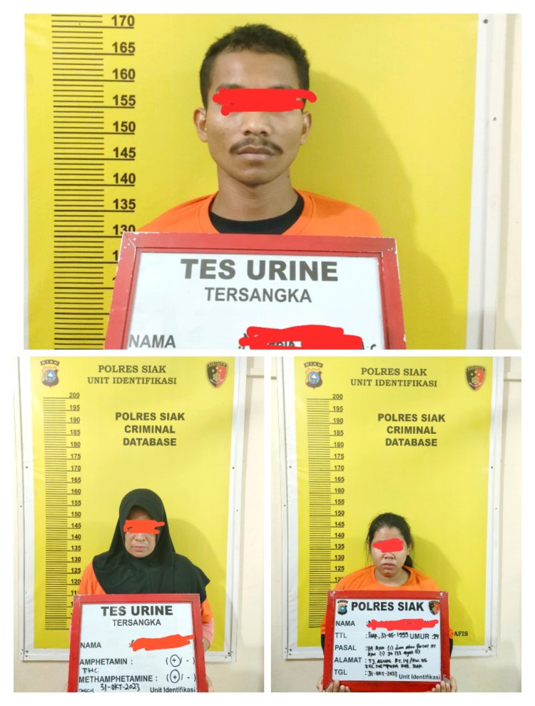 Tim Opsnal Satres Narkoba Polres Siak Amankan Satu Orang Pria dan Dua Wanita Diduga Pelaku Penyalahgunaan Narkotika