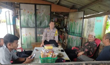 Bhabinkamtibmas Kp. Pinang Sebatang Sambang Warga Serta Sosialisasi Pemilu Damai