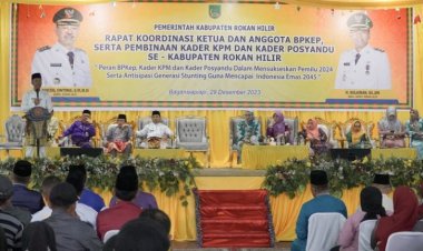 Pemkab Rohil Gelar Rakor Dalam Rangka Mensukseskan Pemilu 2024 serta Antisipasi Generasi Stunting Guna Mencapai Indonesia Emas 2045