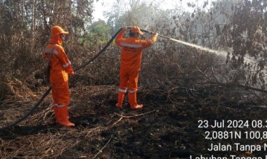 Hari Ketiga, Satgas BPBD Rohil dan Tim Gabungan Terus Berjuang Padamkan Api