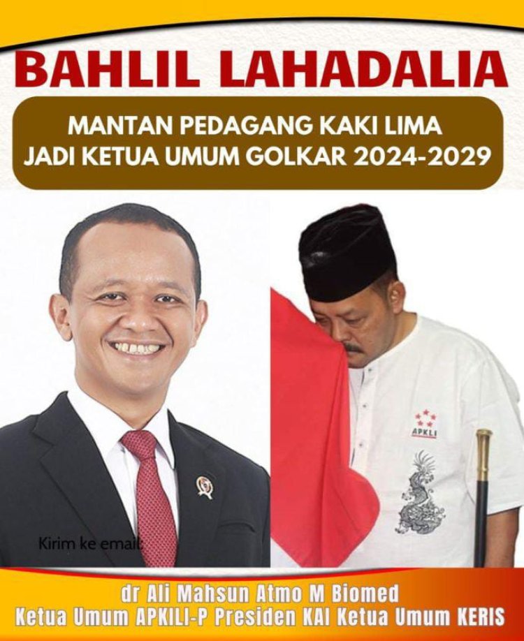 Selamat kepada Bahlil Lahadalia Terpilih Sebagai Ketua Umum Partai Golkar 2024-2029