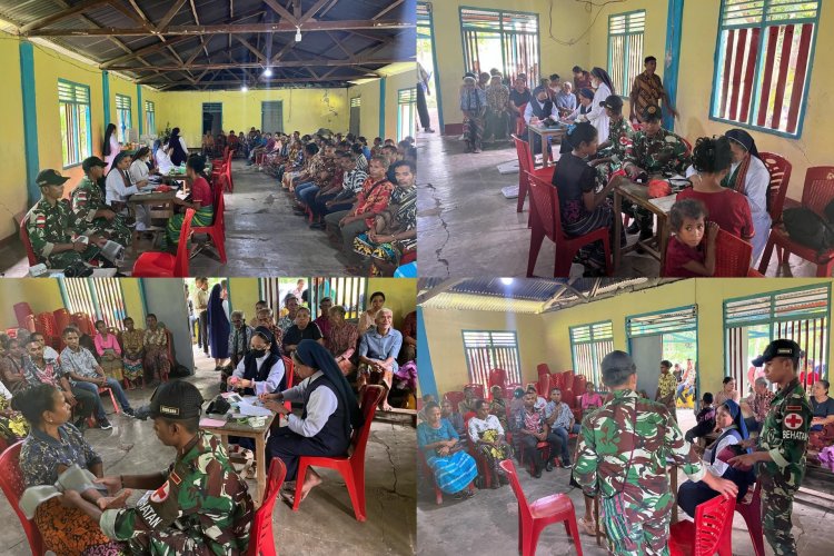 Satgas Pamtas RI-RDTL Pos Naekake Gelar Pengobatan Gratis untuk Lansia di Desa Naekake B, Kabupaten TTU