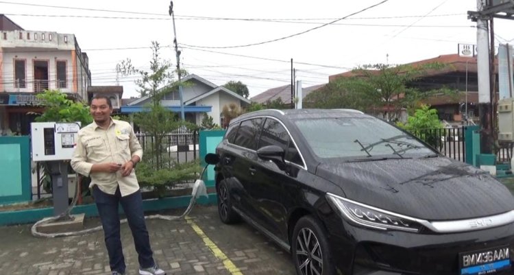 Hadirkan SPKLU, PLN ULP Bengkalis Dukung Kendaraan Listrik Ramah Lingkungan