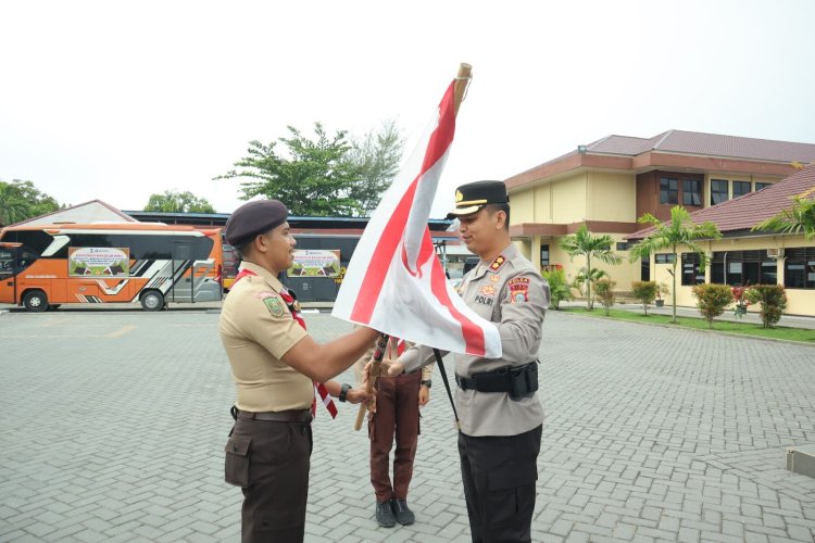 Pelepasan Kontingen Pramuka Kwarcab Inhu, Mengikuti Jambore Karhutla di Siak
