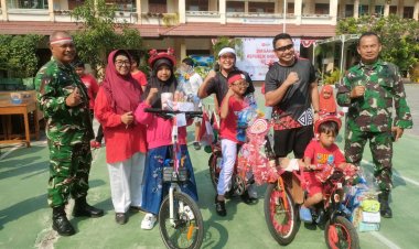 HUT RI ke-80, Satgas TMMD 125 Kodim 0735/Surakarta Gelar Gerak Jalan & Senam