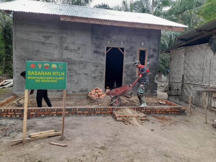 Rehabilitasi RTLH TMMD ke-125 Kodim 0321 Rohil Capai 75 Persen