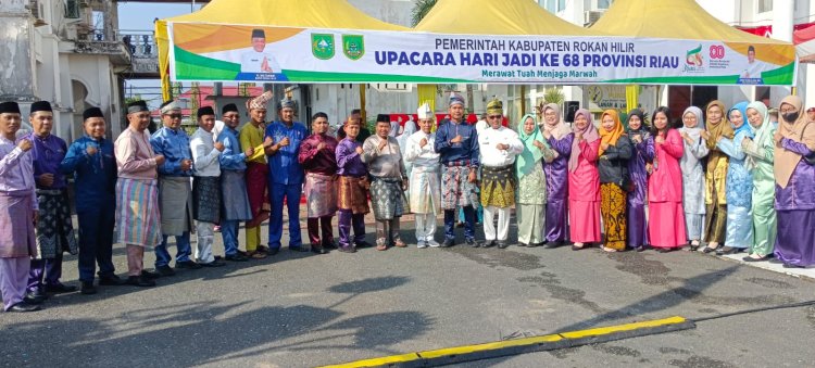Upacara Hari Jadi ke-68 Riau di Rohil: Sekda Tegaskan Jaga Budaya & Alam
