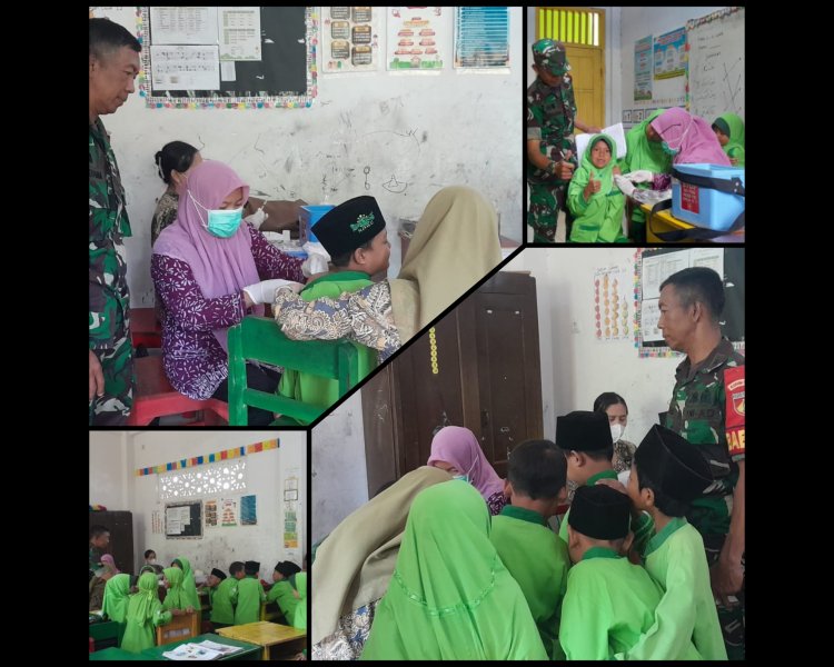 Babinsa Klego Dampingi Imunisasi BIAS di Boyolali