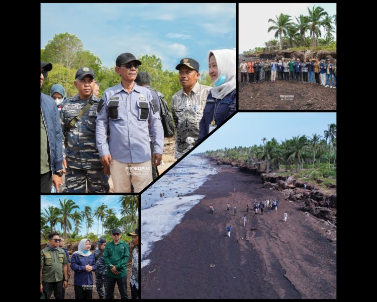BNPP Tinjau Abrasi Pulau Rangsang, Pemkab Meranti Minta Dukungan Pusat