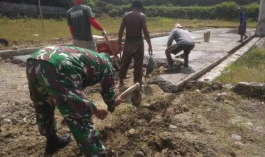 Danramil Gesi Pimpin Karya Bakti Talud di Poleng Sragen, Cegah Longsor