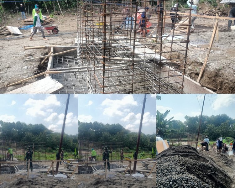 Pengecoran Pondasi Jembatan Gantung Garuda Boyolali Dimulai