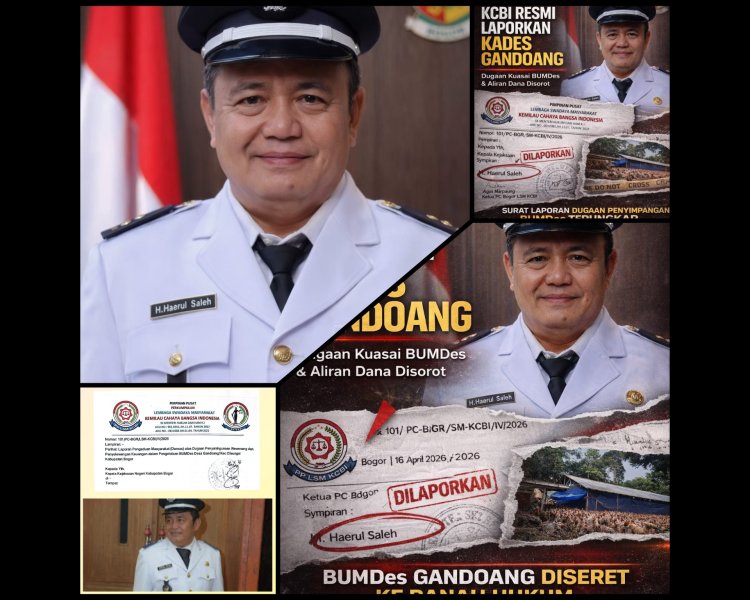 KCBI Laporkan Kades Gandoang ke Kejari, Dugaan Penyalahgunaan BUMDes