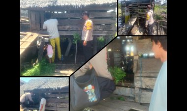 Polsek Merbau Cek Ternak Kambing Dukung Ketahanan Pangan